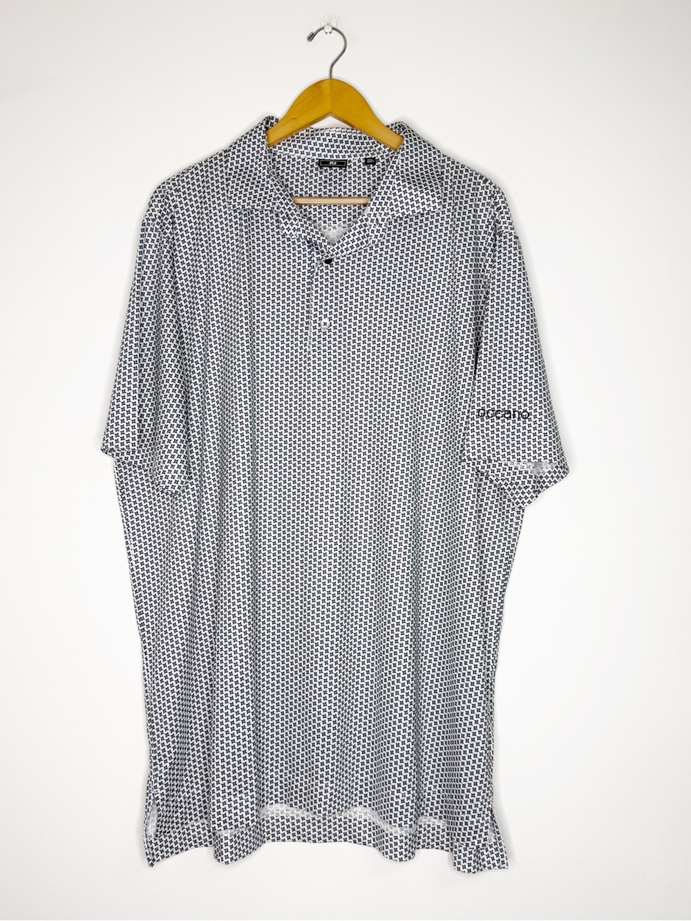 FootJoy Performance Golf Polo White Navy Print Men’s 2XL